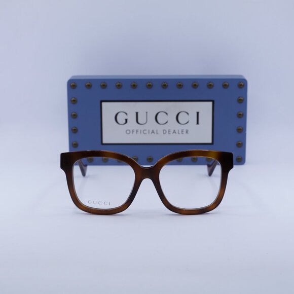 Gucci GG1258O 006 Square Eyeglasses – Havana 53mm - Picture 2 of 10